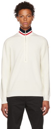 Moncler Off-White Half-Zip Sweater