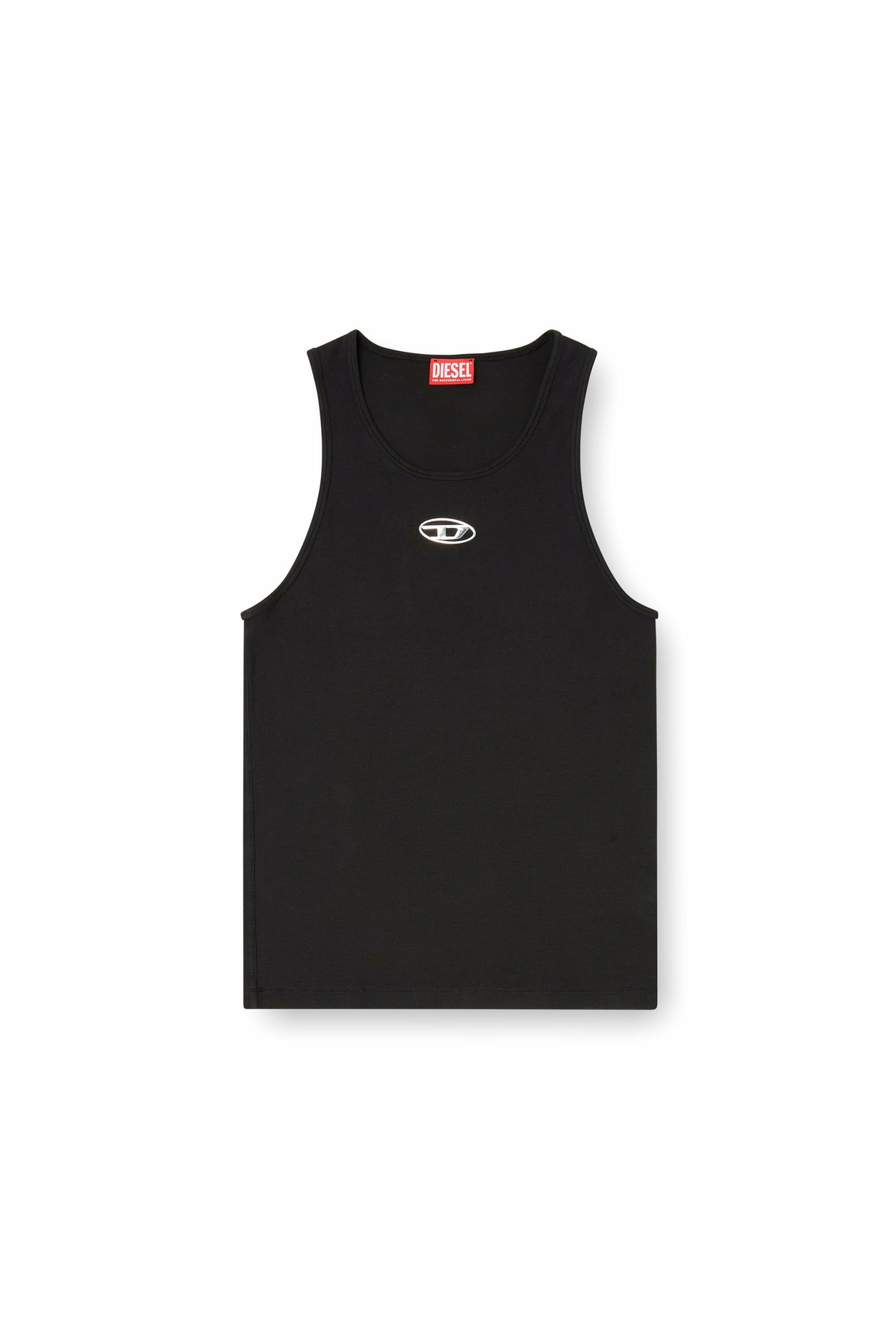 Diesel Cotton tank top with logo - T-Shirts Mens in Black
