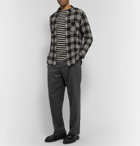 Mr P. - Wide-Leg Grey Wool-Flannel Trousers - Gray