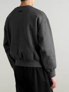FEAR OF GOD ESSENTIALS - Logo-Embossed Cotton-Blend Jersey Sweatshirt - Gray