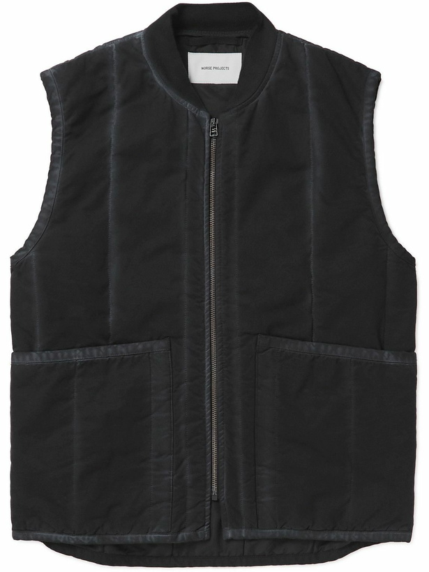 Photo: Norse Projects - Peter Garment-Dyed Logo-Appliquéd Cotton-Canvas Gilet - Black