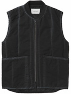 Norse Projects - Peter Garment-Dyed Logo-Appliquéd Cotton-Canvas Gilet - Black