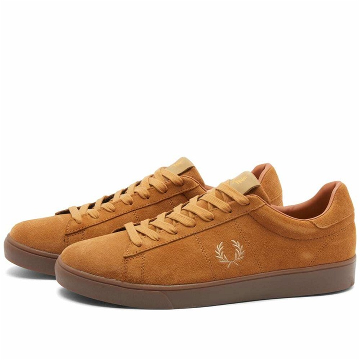 Photo: Fred Perry Authentic Men's Spencer Suede Sneakers in Ginger
