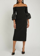 Rebecca Vallance Bellatrix Crystal-embellished Crepe Midi Dress Black