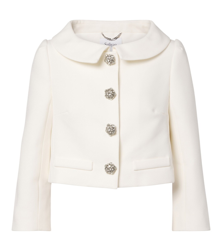 Photo: Safiyaa Bridal Brigitta cropped crêpe jacket
