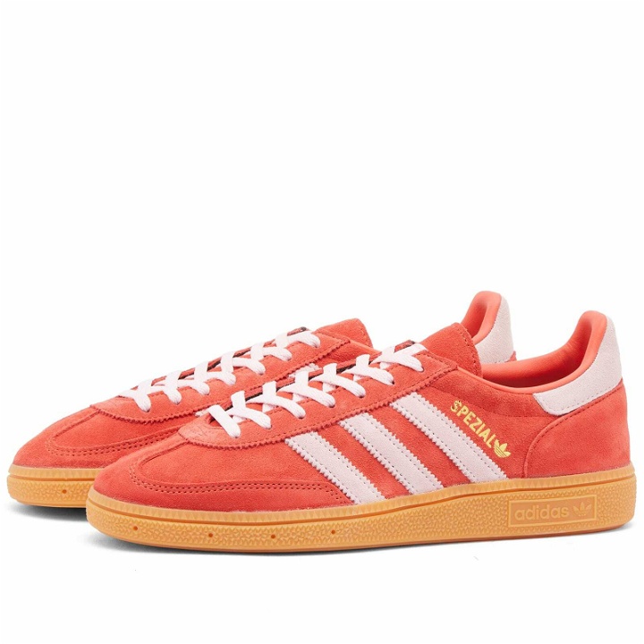 Photo: Adidas Handball Spezial Sneakers in Bright Red/Clear Pink/Gum