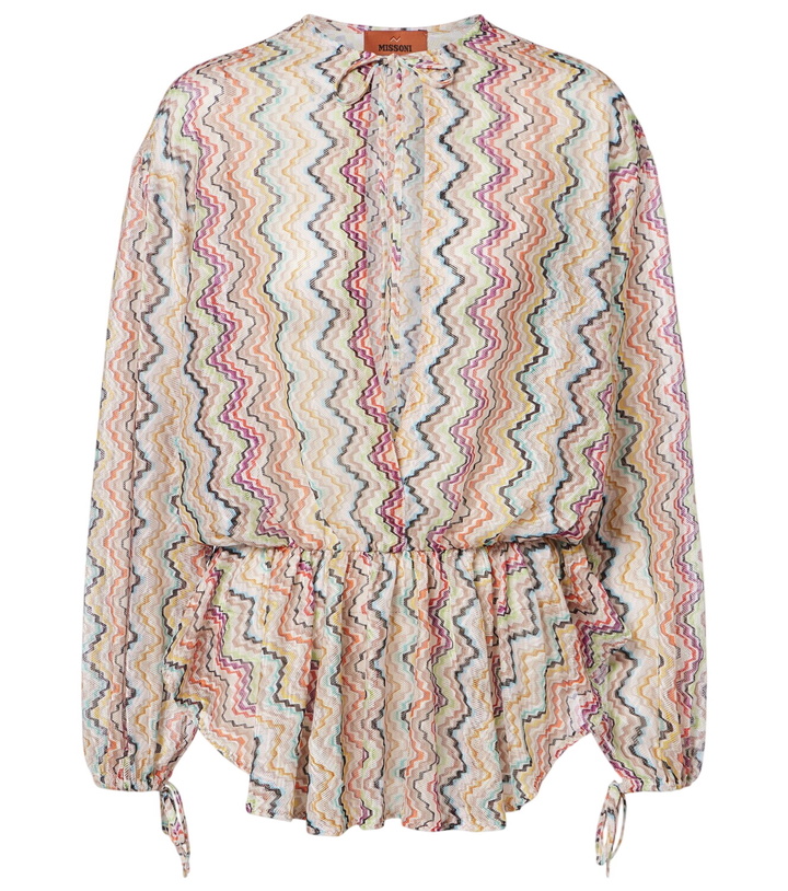 Photo: Missoni Zig Zag cutout gathered blouse