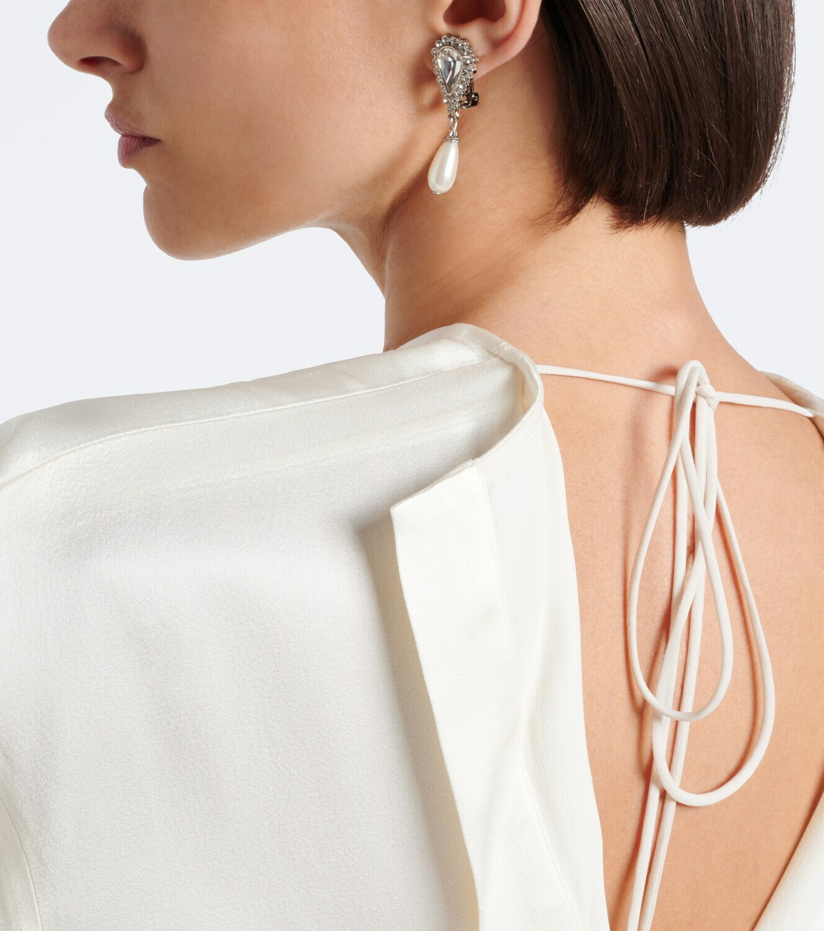 Alessandra Rich Crystal-embellished faux pearl clip-on earrings