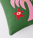 Jonathan Adler Playa Palm Tree linen cushion