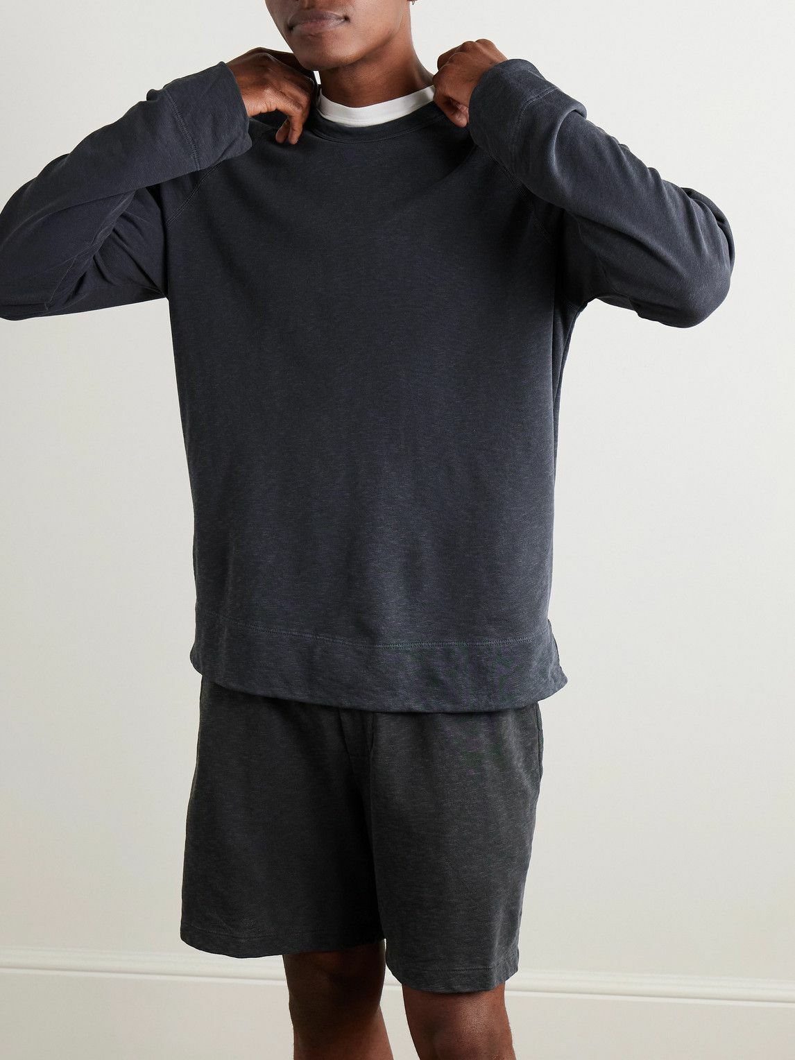 James Perse - Cotton-Jersey Sweatshirt - Blue