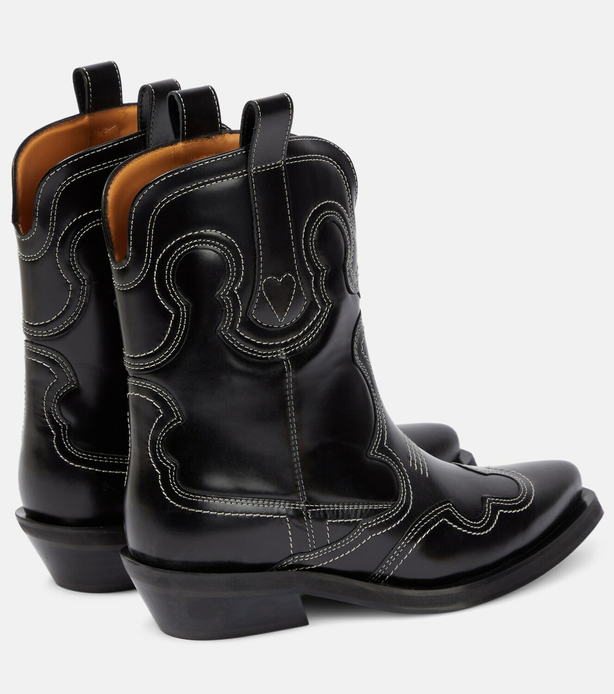 Ganni Leather cowboy boots GANNI