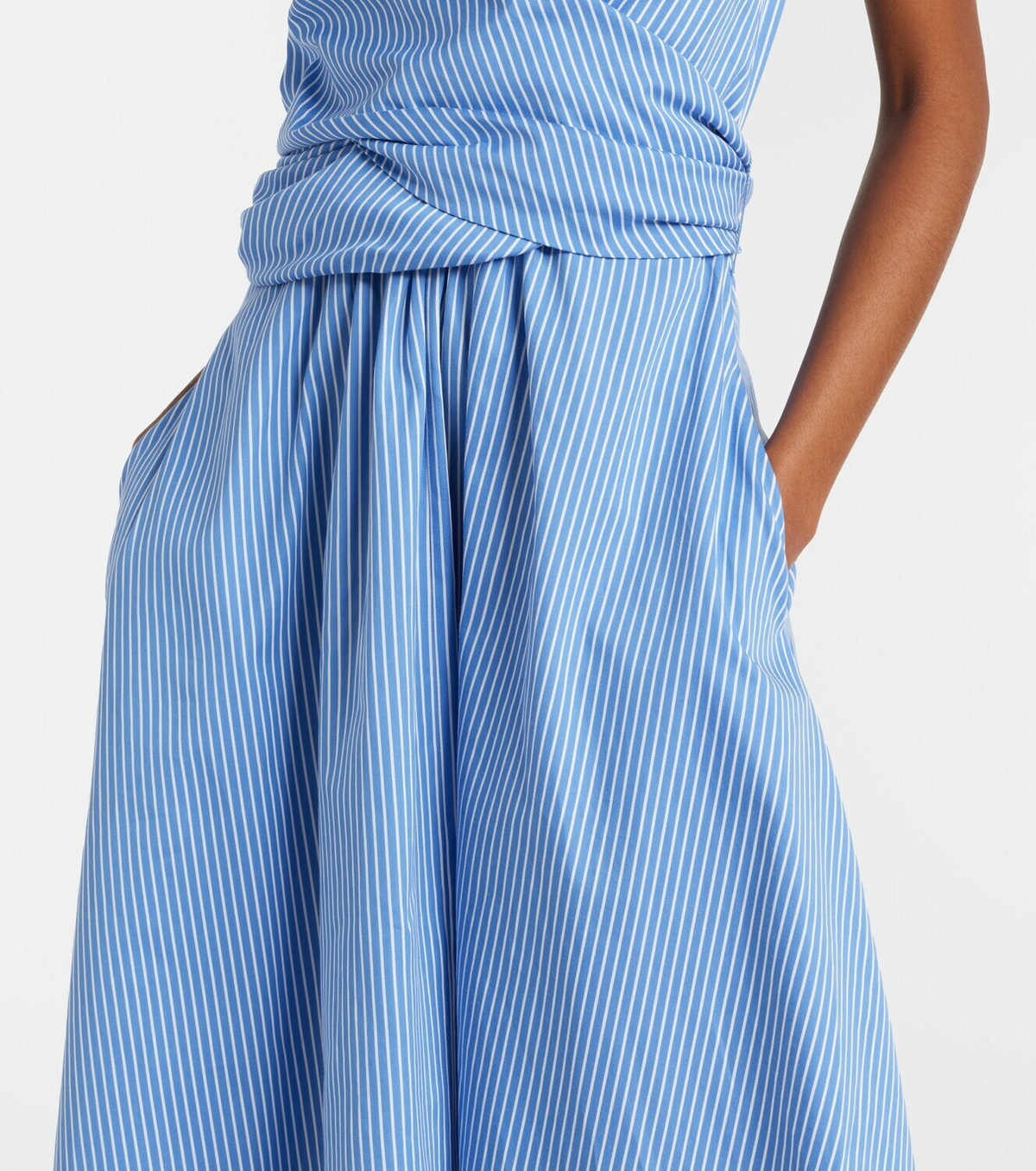 Altuzarra Penny draped striped cotton midi dress