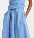 Altuzarra Penny draped striped cotton midi dress