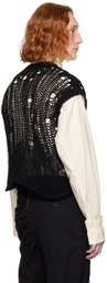 AIREI Black Crewneck Vest
