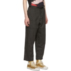 Enfants Riches Deprimes Black and White Striped Wool Japanese Railroad Trousers