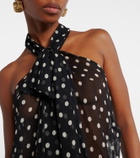 Nina Ricci Polka-dot sheer silk tank top