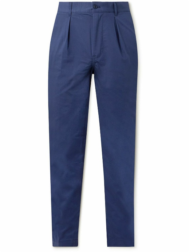 Photo: RLX Ralph Lauren - Slim-Fit Straight-Leg Pleated Cotton-Blend Twill Golf Trousers - Blue