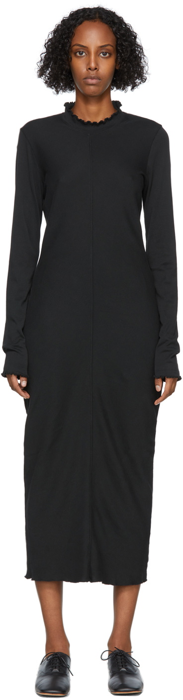 Raquel Allegra Black Long Sleeve Fitted Dress