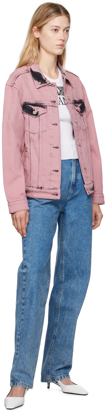 Moschino Jeans Pink Faded Denim Jacket