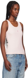 Maison Kitsuné Pink Baby Fox Patch Ribbed Tank Top