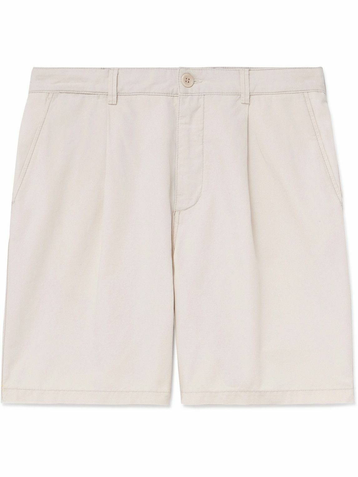 Norse Projects - Straight-Leg Christopher Pleated Cotton Shorts - White ...