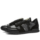 Valentino Men's Knit Rockrunner Sneakers in Grey/Black