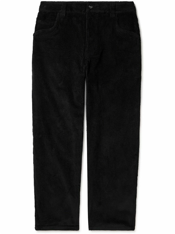 Photo: DIME - Straight-Leg Logo-Embroidered Cotton-Blend Corduroy Trousers - Black