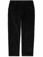 DIME - Straight-Leg Logo-Embroidered Cotton-Blend Corduroy Trousers - Black