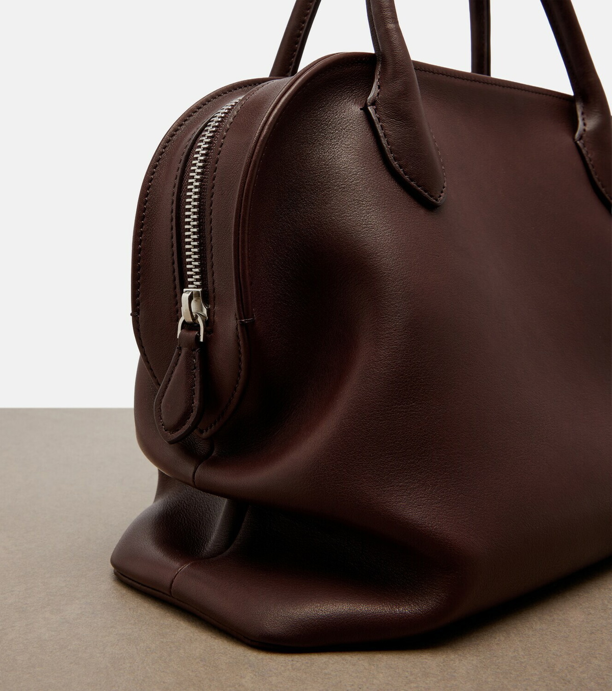 The Row Agnes 12 leather top-handle bag