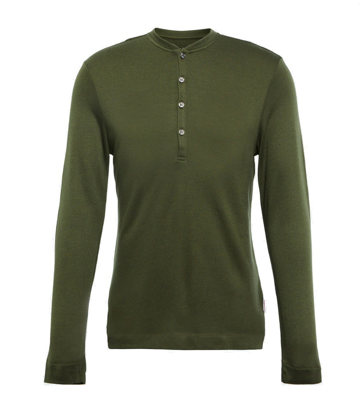 Photo: Orlebar Brown - Harrison cotton-blend Henley shirt