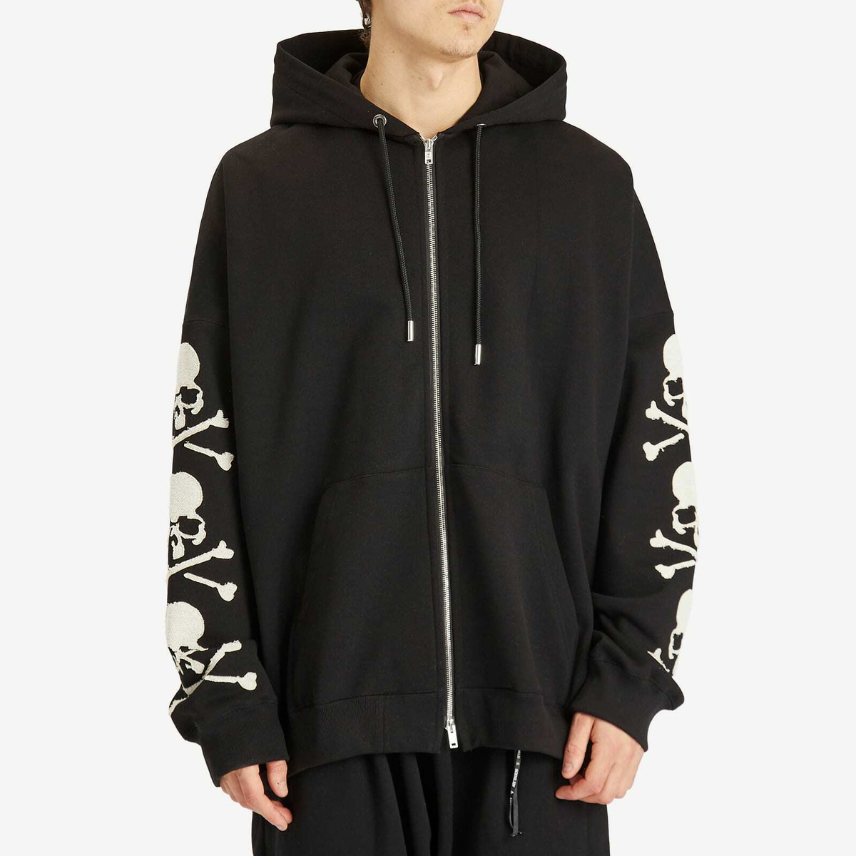 MASTERMIND WORLD Men's Patch Zip-Up Hoodie in Black