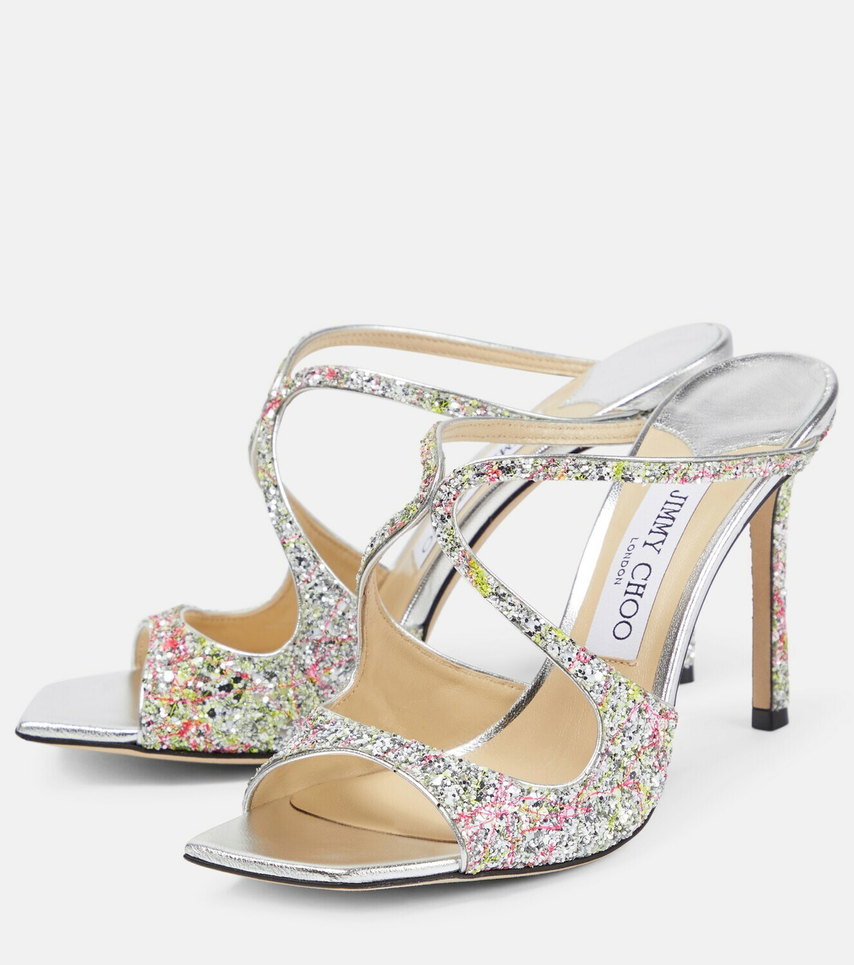 直営店‐Jimmy Choo‐ Anise 95mm グリッター サンダル Jimmy Choo Anise 95mm グリッターサンダル | メタリック