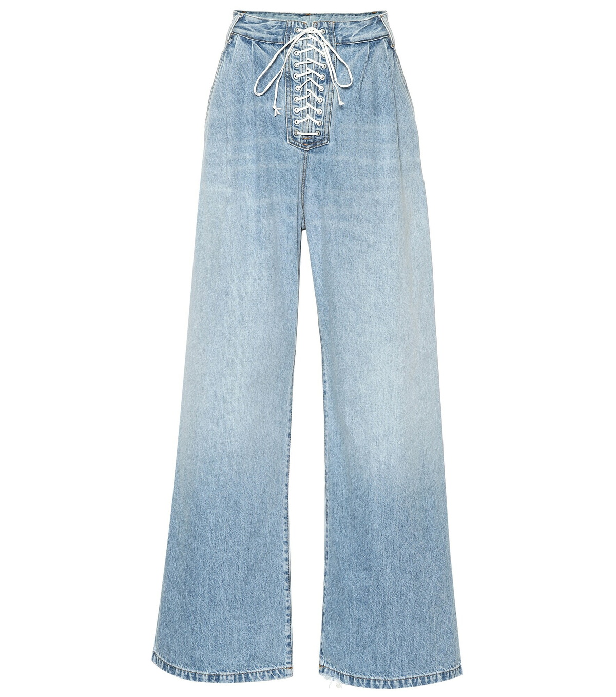 Unravel - Lace-up high-rise wide-leg jeans