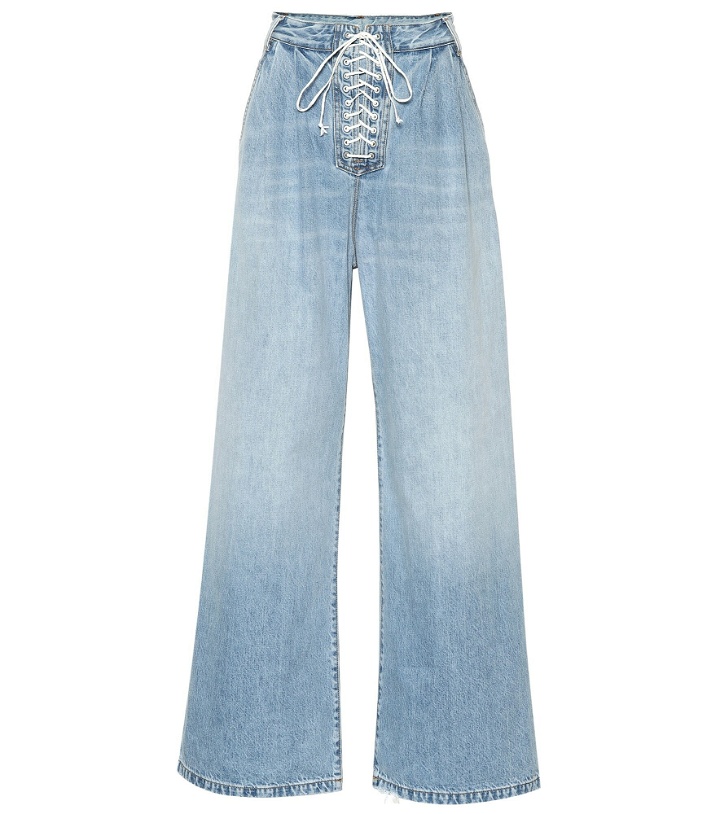 Photo: Unravel - Lace-up high-rise wide-leg jeans