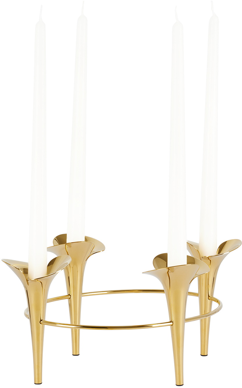 Jensen Gold Bloom Taper Candle Holder Jensen