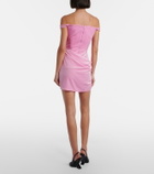 Alex Perry Draped velvet bustier dress