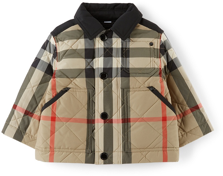 Photo: Burberry Baby Beige Check Quilted Renfred Jacket