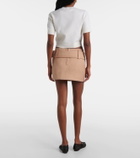 Patou Belted cotton twill miniskirt