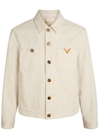 Valentino Garavani Giubbino Genio Logo Denim Jacket White