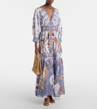 Camilla Printed linen maxi dress