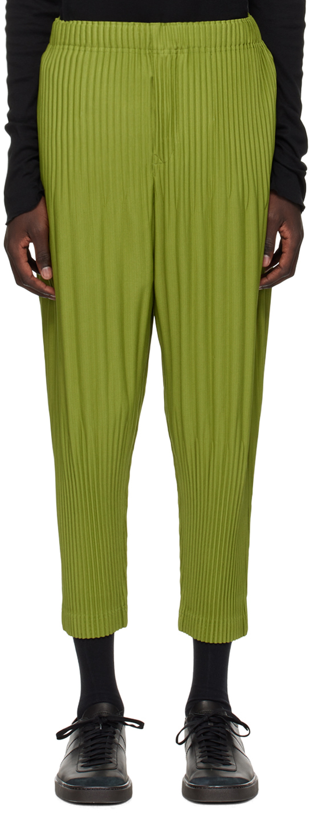 HOMME PLISSÉ ISSEY MIYAKE Green Monthly Color December Trousers Homme ...