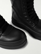 Rick Owens - Mega Geobasket Leather High-Top Sneakers - Black