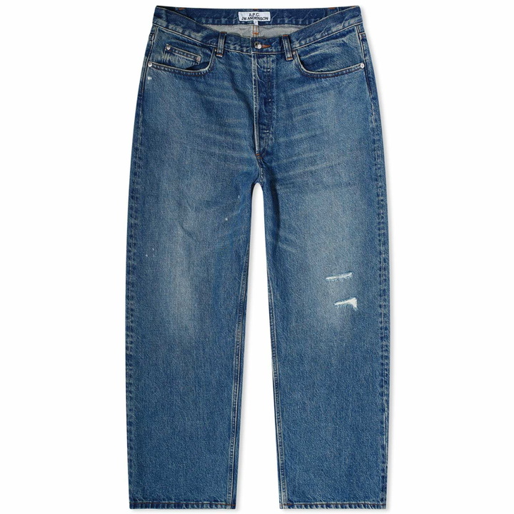 Photo: A.P.C. Men's x JW Anderson Ulysse Jeans in Washed Indigo