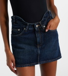 Jean Paul Gaultier Curved denim miniskirt