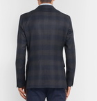 Etro - Navy Slim-Fit Checked Wool Suit Jacket - Navy