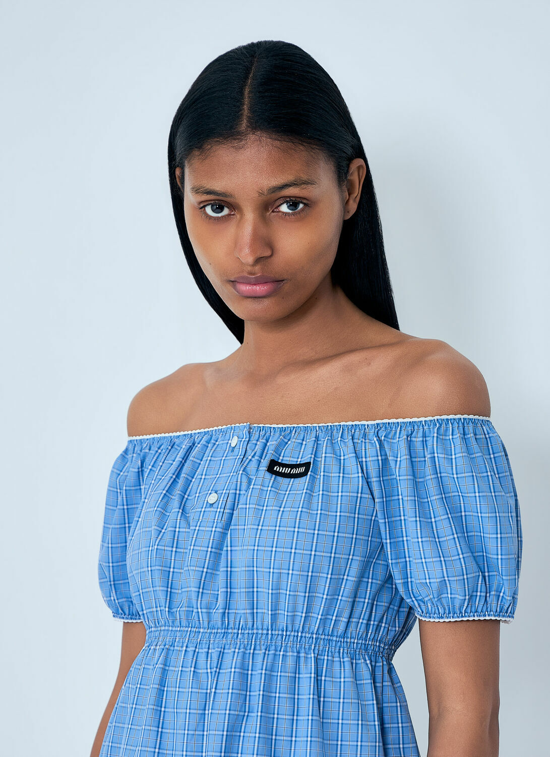Miu Miu Plaid-Pattern Mini Dress