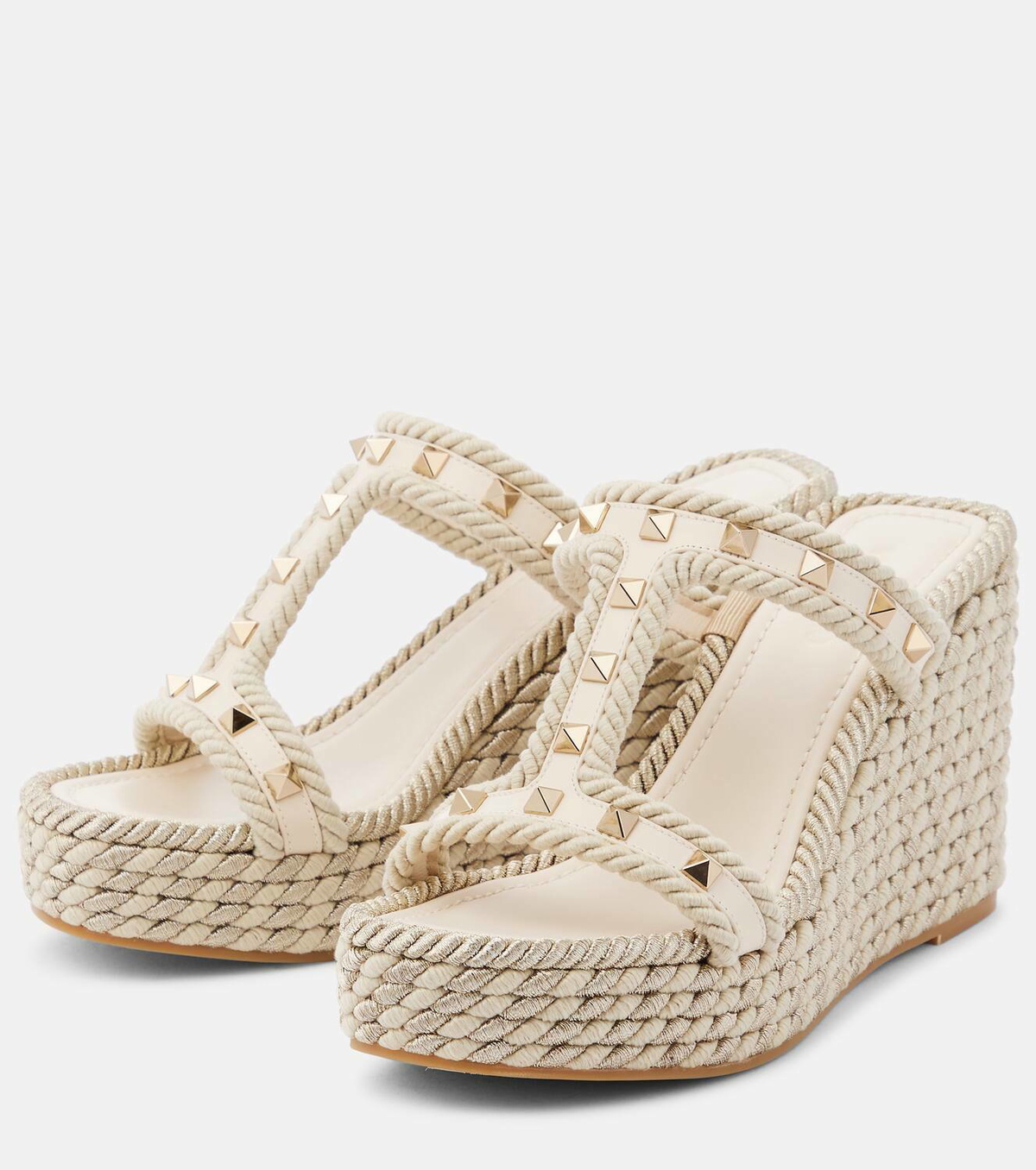 Valentino Garavani Rockstud leather wedge sandals Valentino