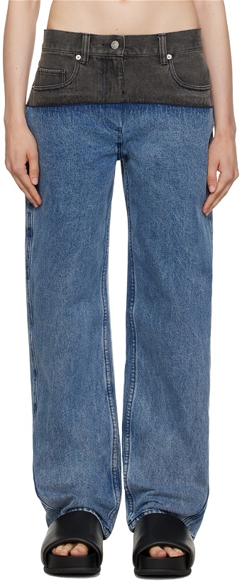 Photo: 3.1 Phillip Lim Blue & Gray Slouchy Jeans