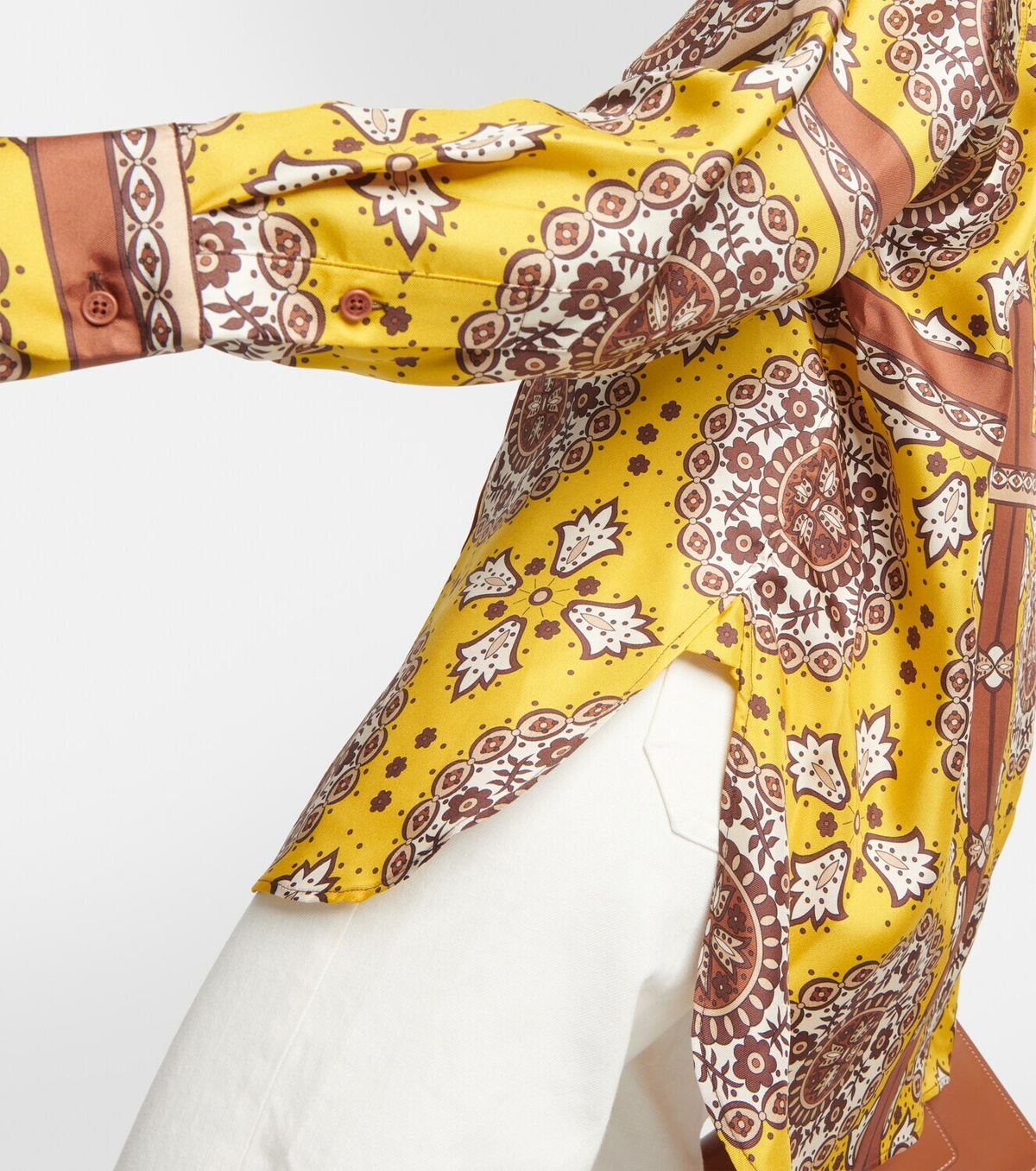 Nili Lotan Julien printed silk twill shirt