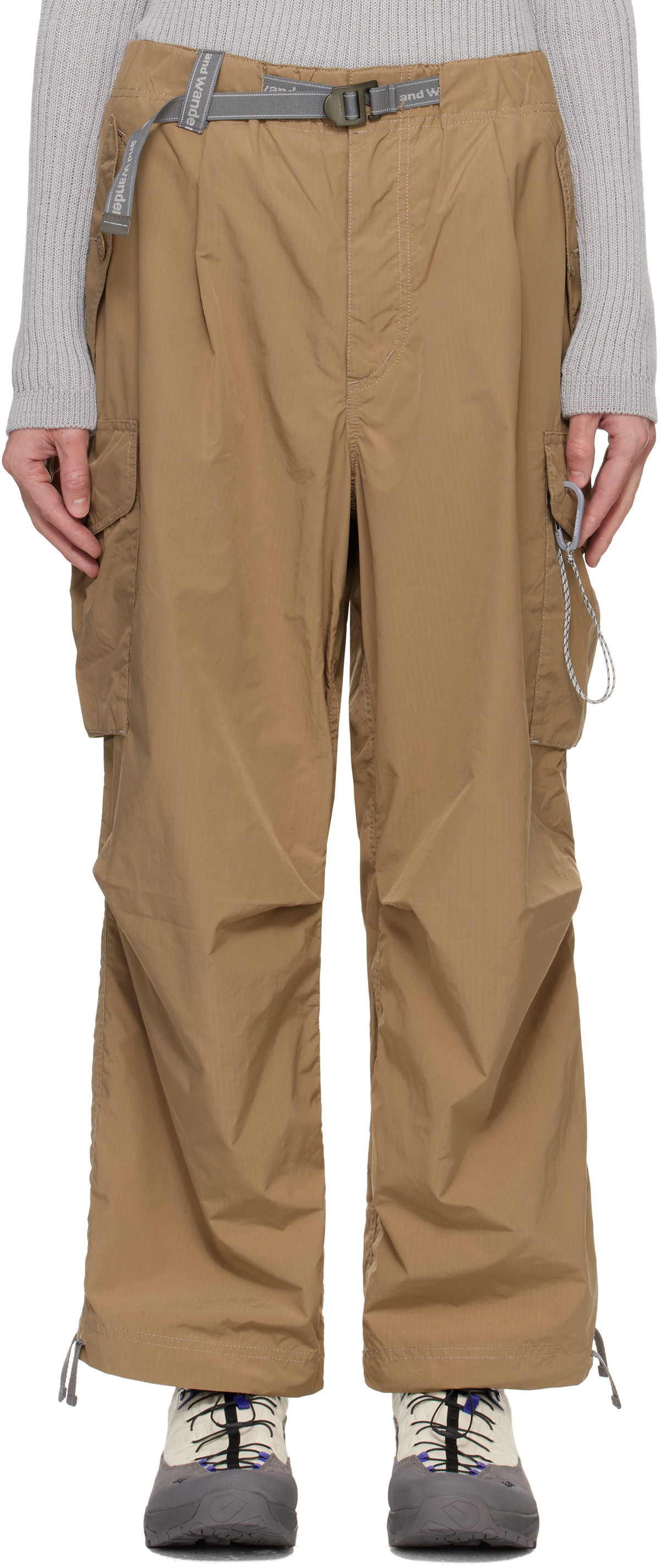 and wander Beige Oversized Cargo Pants and Wander